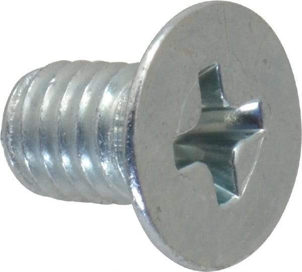 Value Collection - #10-32 UNF, 5/16" OAL Phillips Drive Machine Screw - Flat Head, Grade 2 Steel, Zinc-Plated Finish, Without Washer - Benchmark Tooling