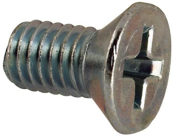 Value Collection - #10-32 UNF, 3/8" OAL Phillips Drive Machine Screw - Flat Head, Grade 2 Steel, Zinc-Plated Finish, Without Washer - Benchmark Tooling