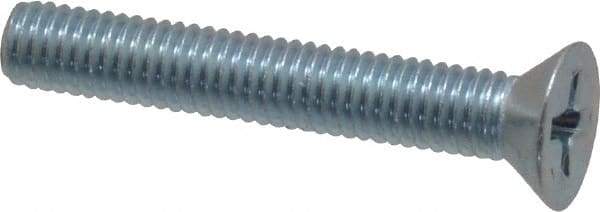 Value Collection - #10-32 UNF, 1-1/4" OAL Phillips Drive Machine Screw - Flat Head, Grade 2 Steel, Zinc-Plated Finish, Without Washer - Benchmark Tooling