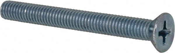 Value Collection - #10-32 UNF, 1-3/4" OAL Phillips Drive Machine Screw - Flat Head, Grade 2 Steel, Zinc-Plated Finish, Without Washer - Benchmark Tooling