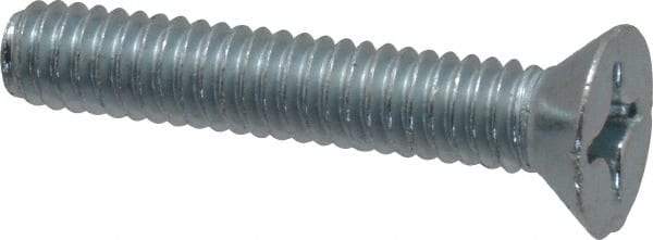Value Collection - #12-24 UNC, 1-1/4" OAL Phillips Drive Machine Screw - Flat Head, Grade J82 Steel, Zinc-Plated Finish, Without Washer - Benchmark Tooling