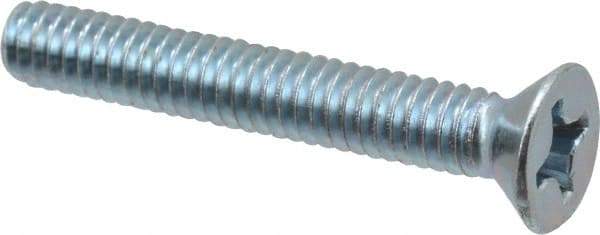 Value Collection - #12-24 UNC, 1-1/2" OAL Phillips Drive Machine Screw - Flat Head, Grade 2 Steel, Zinc-Plated Finish, Without Washer - Benchmark Tooling