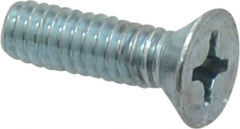 Value Collection - 1/4-20 UNC, 7/8" OAL Phillips Drive Machine Screw - Flat Head, Grade 2 Steel, Zinc-Plated Finish, Without Washer - Benchmark Tooling