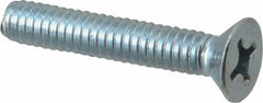 Value Collection - 1/4-20 UNC, 1-1/2" OAL Phillips Drive Machine Screw - Flat Head, Grade 2 Steel, Zinc-Plated Finish, Without Washer - Benchmark Tooling