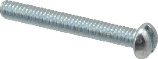 Value Collection - #5-40 UNC, 1" Length Under Head Slotted Drive Machine Screw - Round Head, Grade J82 Steel, Zinc-Plated Finish, Without Washer - Benchmark Tooling