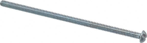 Value Collection - #6-32 UNC, 3" Length Under Head Slotted Drive Machine Screw - Round Head, Grade 2 Alloy Steel, Zinc-Plated Finish, Without Washer - Benchmark Tooling