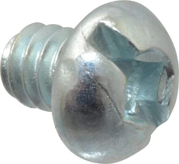 Value Collection - #10-24 UNC, 1/4" Length Under Head Slotted Drive Machine Screw - Round Head, Grade 2 Alloy Steel, Zinc-Plated Finish, Without Washer - Benchmark Tooling