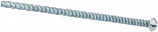 Value Collection - 1/4-20 UNC, 5-1/2" Length Under Head Slotted Drive Machine Screw - Round Head, Grade 2 Alloy Steel, Zinc-Plated Finish, Without Washer - Benchmark Tooling