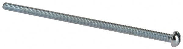 Value Collection - 1/4-20 UNC, 6" Length Under Head Slotted Drive Machine Screw - Round Head, Grade 2 Alloy Steel, Zinc-Plated Finish, Without Washer - Benchmark Tooling