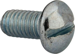 Value Collection - 3/8-16 UNC, 3/4" Length Under Head Slotted Drive Machine Screw - Round Head, Grade 2 Alloy Steel, Zinc-Plated Finish, Without Washer - Benchmark Tooling