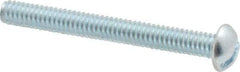 Value Collection - #8-32 UNC, 1-1/2" Length Under Head Slotted Drive Machine Screw - Round Head, Grade 2 Steel, Zinc-Plated Finish, Without Washer - Benchmark Tooling