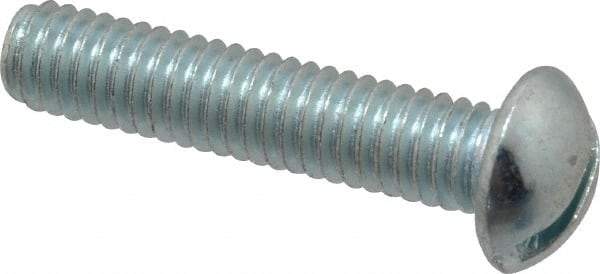 Value Collection - 5/16-18 UNC, 1-1/2" Length Under Head Slotted Drive Machine Screw - Round Head, Grade 2 Steel, Zinc-Plated Finish, Without Washer - Benchmark Tooling