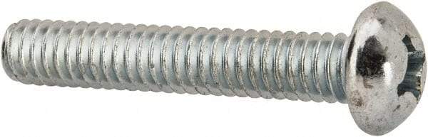 Value Collection - #12-24 UNC, 1-1/4" Length Under Head Phillips Drive Machine Screw - Round Head, Grade J82 Steel, Zinc-Plated Finish, Without Washer - Benchmark Tooling