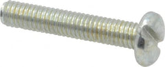 Value Collection - M3x0.50, 16mm Length Under Head Slotted Drive Machine Screw - Pan Head, Grade 4.8 Steel, Zinc-Plated Finish, Without Washer - Benchmark Tooling