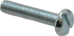 Value Collection - M4x0.70, 20mm Length Under Head Slotted Drive Machine Screw - Pan Head, Grade 4.8 Steel, Zinc-Plated Finish, Without Washer - Benchmark Tooling