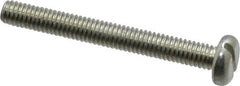 Value Collection - M4x0.70, 35mm Length Under Head Slotted Drive Machine Screw - Pan Head, Grade 4.8 Steel, Zinc-Plated Finish, Without Washer - Benchmark Tooling