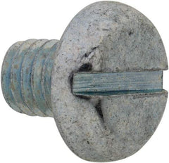 Value Collection - M5x0.80, 6mm Length Under Head Slotted Drive Machine Screw - Pan Head, Grade 4.8 Steel, Zinc-Plated Finish, Without Washer - Benchmark Tooling