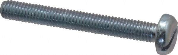 Value Collection - M5x0.80, 40mm Length Under Head Slotted Drive Machine Screw - Pan Head, Grade 4.8 Steel, Zinc-Plated Finish, Without Washer - Benchmark Tooling