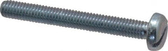 Value Collection - M5x0.80, 40mm Length Under Head Slotted Drive Machine Screw - Pan Head, Grade 4.8 Steel, Zinc-Plated Finish, Without Washer - Benchmark Tooling