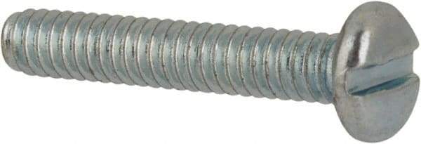 Value Collection - #2-56 UNC, 1/2" Length Under Head Slotted Drive Machine Screw - Pan Head, Grade J82 Steel, Zinc-Plated Finish, Without Washer - Benchmark Tooling