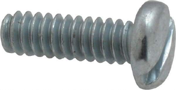 Value Collection - #6-32 UNC, 7/16" Length Under Head Slotted Drive Machine Screw - Pan Head, Grade 2 Steel, Zinc-Plated Finish, Without Washer - Benchmark Tooling