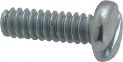 Value Collection - #6-32 UNC, 7/16" Length Under Head Slotted Drive Machine Screw - Pan Head, Grade 2 Steel, Zinc-Plated Finish, Without Washer - Benchmark Tooling