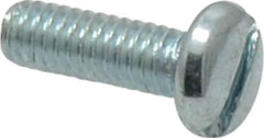 Value Collection - #8-32 UNC, 1/2" Length Under Head Slotted Drive Machine Screw - Pan Head, Grade 2 Steel, Zinc-Plated Finish, Without Washer - Benchmark Tooling