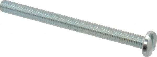Value Collection - #8-32 UNC, 2" Length Under Head Slotted Drive Machine Screw - Pan Head, Grade J82 Steel, Zinc-Plated Finish, Without Washer - Benchmark Tooling
