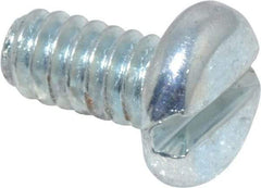Value Collection - #10-24 UNC, 3/8" Length Under Head Slotted Drive Machine Screw - Pan Head, Grade J82 Steel, Zinc-Plated Finish, Without Washer - Benchmark Tooling