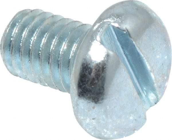 Value Collection - #10-32 UNF, 5/16" Length Under Head Slotted Drive Machine Screw - Pan Head, Grade J82 Steel, Zinc-Plated Finish, Without Washer - Benchmark Tooling