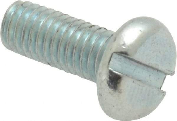 Value Collection - #10-32 UNF, 1/2" Length Under Head Slotted Drive Machine Screw - Pan Head, Grade J82 Steel, Zinc-Plated Finish, Without Washer - Benchmark Tooling
