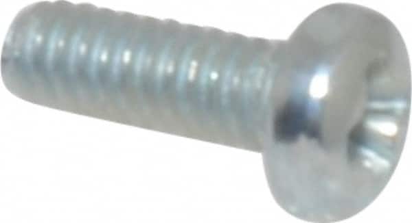 Value Collection - #2-56 UNC, 1/4" Length Under Head Phillips Drive Machine Screw - Pan Head, Grade 2 Steel, Zinc-Plated Finish, Without Washer - Benchmark Tooling