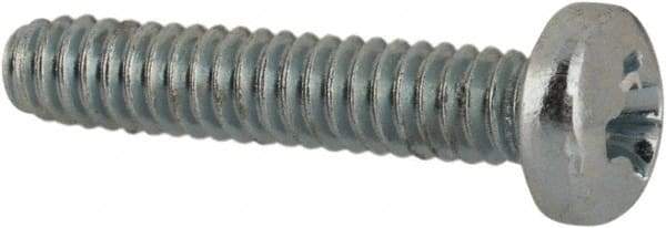 Value Collection - #2-56 UNC, 7/16" Length Under Head Phillips Drive Machine Screw - Pan Head, Grade J82 Steel, Zinc-Plated Finish, Without Washer - Benchmark Tooling