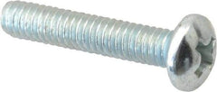 Value Collection - #8-32 UNC, 7/8" Length Under Head Phillips Drive Machine Screw - Pan Head, Grade 2 Steel, Zinc-Plated Finish, Without Washer - Benchmark Tooling