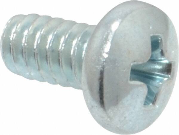 Value Collection - #10-24 UNC, 3/8" Length Under Head Phillips Drive Machine Screw - Pan Head, Grade 2 Steel, Zinc-Plated Finish, Without Washer - Benchmark Tooling