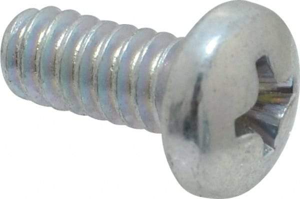 Value Collection - #10-24 UNC, 7/16" Length Under Head Phillips Drive Machine Screw - Pan Head, Grade J82 Steel, Zinc-Plated Finish, Without Washer - Benchmark Tooling