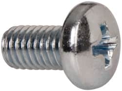 Value Collection - #10-32 UNF, 3/8" Length Under Head Phillips Drive Machine Screw - Pan Head, Grade J82 Steel, Zinc-Plated Finish, Without Washer - Benchmark Tooling