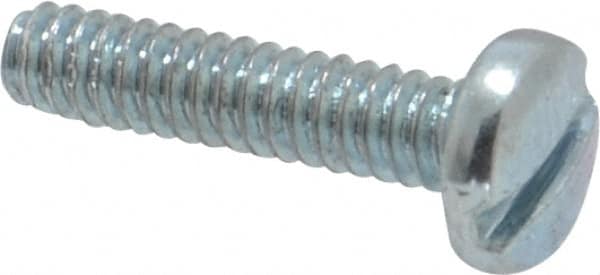 Value Collection - #4-40 UNC, 1/2" Length Under Head Slotted Drive Machine Screw - Binding Head, Grade J82 Steel, Zinc-Plated Finish, Without Washer - Benchmark Tooling