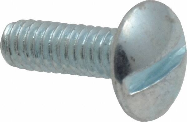 Value Collection - #8-32 UNC, 1/2" Length Under Head Slotted Drive Machine Screw - Truss Head, Grade 2 Steel, Zinc-Plated Finish, Without Washer - Benchmark Tooling