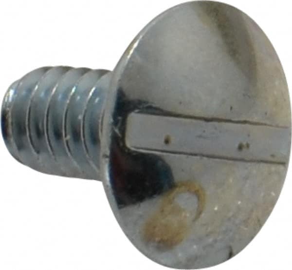 Value Collection - #10-24 UNC, 3/8" Length Under Head Slotted Drive Machine Screw - Truss Head, Grade 2 Steel, Zinc-Plated Finish, Without Washer - Benchmark Tooling