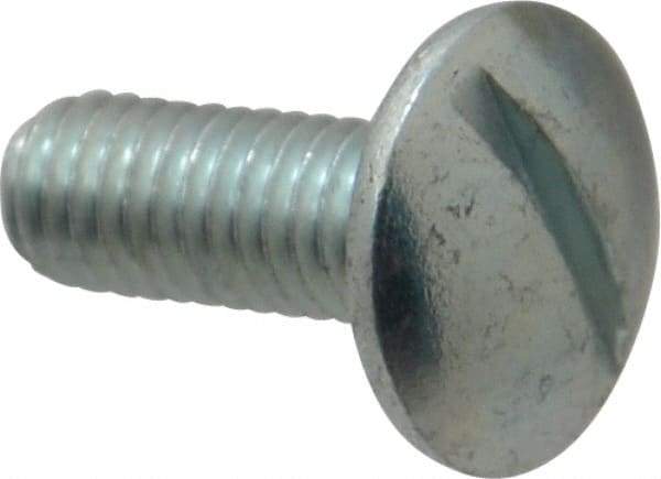 Value Collection - #10-32 UNF, 1/2" Length Under Head Slotted Drive Machine Screw - Truss Head, Grade J82 Steel, Zinc-Plated Finish, Without Washer - Benchmark Tooling