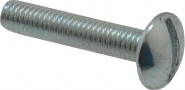 Value Collection - #10-32 UNF, 1" Length Under Head Slotted Drive Machine Screw - Truss Head, Grade 2 Steel, Zinc-Plated Finish, Without Washer - Benchmark Tooling