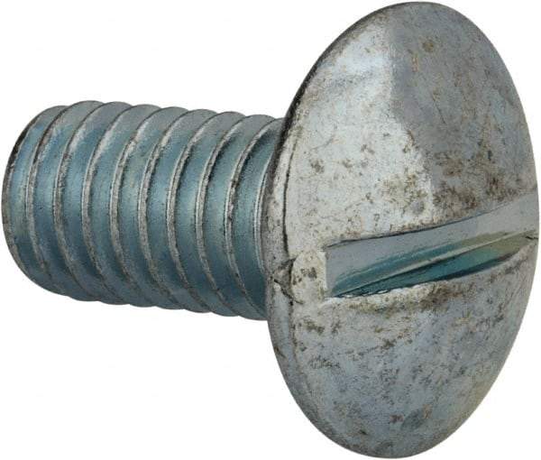Value Collection - 3/8-16 UNC, 3/4" Length Under Head Slotted Drive Machine Screw - Truss Head, Grade 2 Steel, Zinc-Plated Finish, Without Washer - Benchmark Tooling