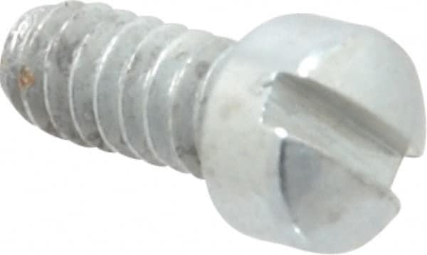 Value Collection - #4-40 UNC, 1/4" Length Under Head Slotted Drive Machine Screw - Fillister Head, Grade J82 Steel, Zinc-Plated Finish, Without Washer - Benchmark Tooling