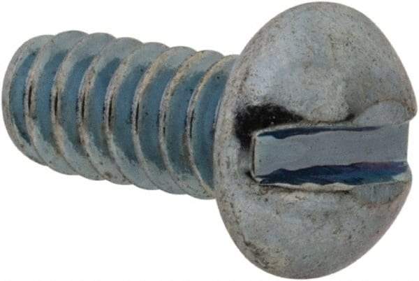 Value Collection - #10-24 UNC, 5/8" Length Under Head Slotted Drive Machine Screw - Fillister Head, Grade J82 Steel, Zinc-Plated Finish, Without Washer - Benchmark Tooling