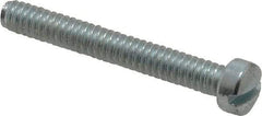 Value Collection - #10-24 UNC, 1-1/2" Length Under Head Slotted Drive Machine Screw - Fillister Head, Grade J82 Steel, Zinc-Plated Finish, Without Washer - Benchmark Tooling