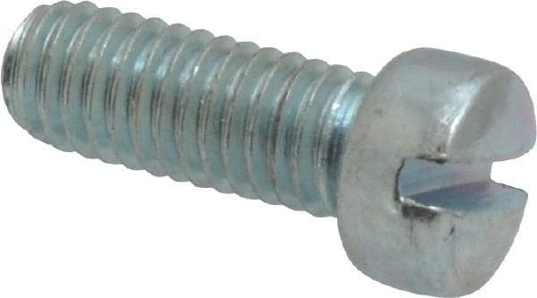 Value Collection - #10-32 UNF, 1/2" Length Under Head Slotted Drive Machine Screw - Fillister Head, Grade 2 Steel, Zinc-Plated Finish, Without Washer - Benchmark Tooling