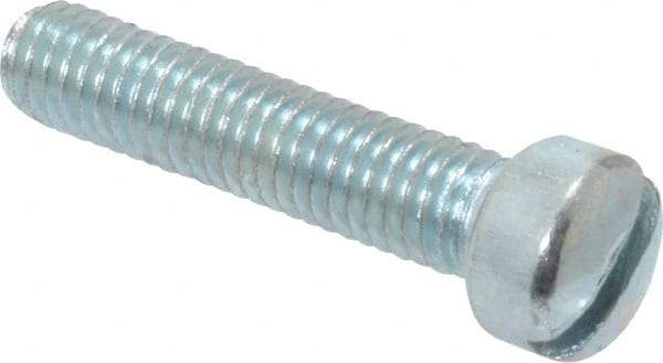 Value Collection - #10-32 UNF, 7/8" Length Under Head Slotted Drive Machine Screw - Fillister Head, Grade 2 Steel, Zinc-Plated Finish, Without Washer - Benchmark Tooling