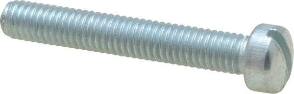 Value Collection - #10-32 UNF, 1-1/4" Length Under Head Slotted Drive Machine Screw - Fillister Head, Grade J82 Steel, Zinc-Plated Finish, Without Washer - Benchmark Tooling