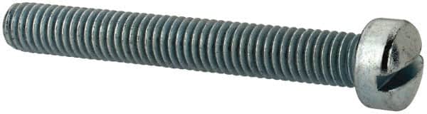 Value Collection - #10-32 UNF, 1-1/2" Length Under Head Slotted Drive Machine Screw - Fillister Head, Grade J82 Steel, Zinc-Plated Finish, Without Washer - Benchmark Tooling
